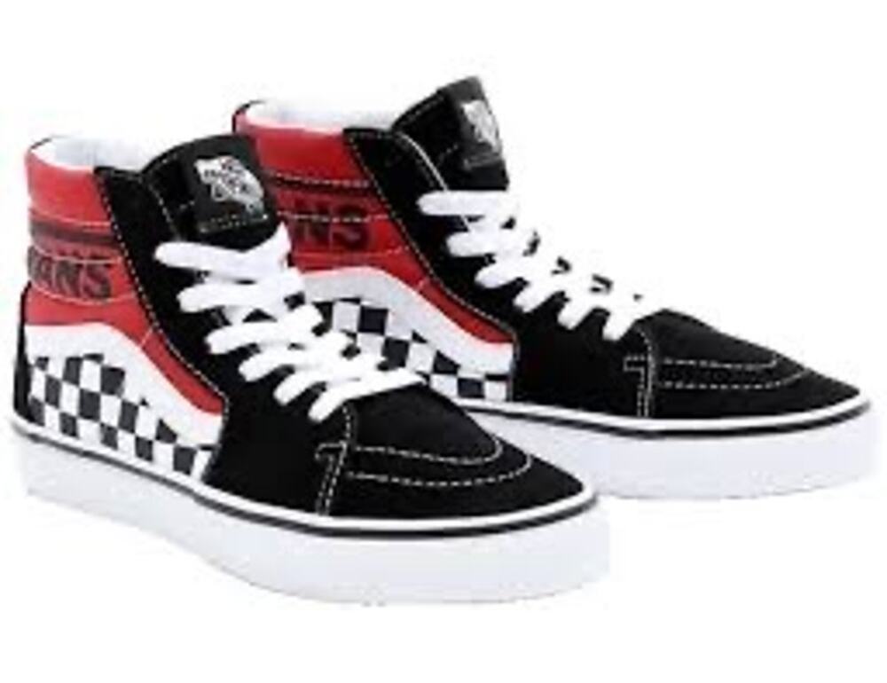 Vans Sk8 Hi Shoes, Logo Black/Red, Size 5.0 Junior
